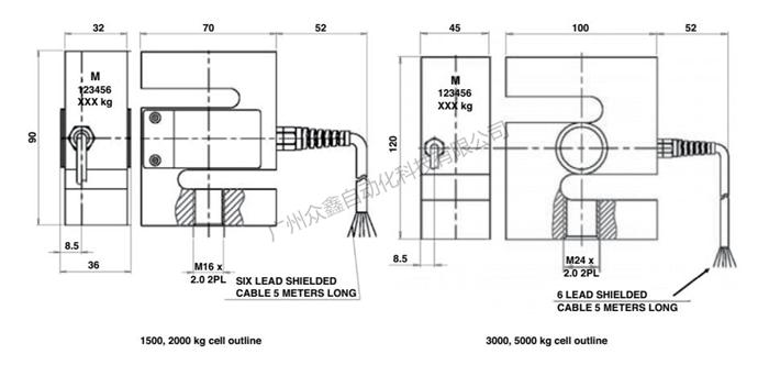 美国TEDEA特迪亚称重传感器619-5000KG传感器尺寸 美国TEDEA特迪亚称重传感器619-5000KG传感器尺寸